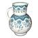 Vase, pichet Malines en faïence fleuri bleue Sarreguemines U&C