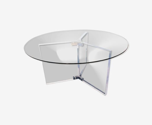 Vintage Lucite Glass Round Dining Table Selency Vintage Lucite Glass Round Dining, Small Round Lucite Dining Table