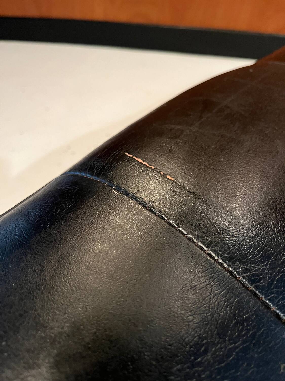 Leather poufs from Roche Bobois around 2000.