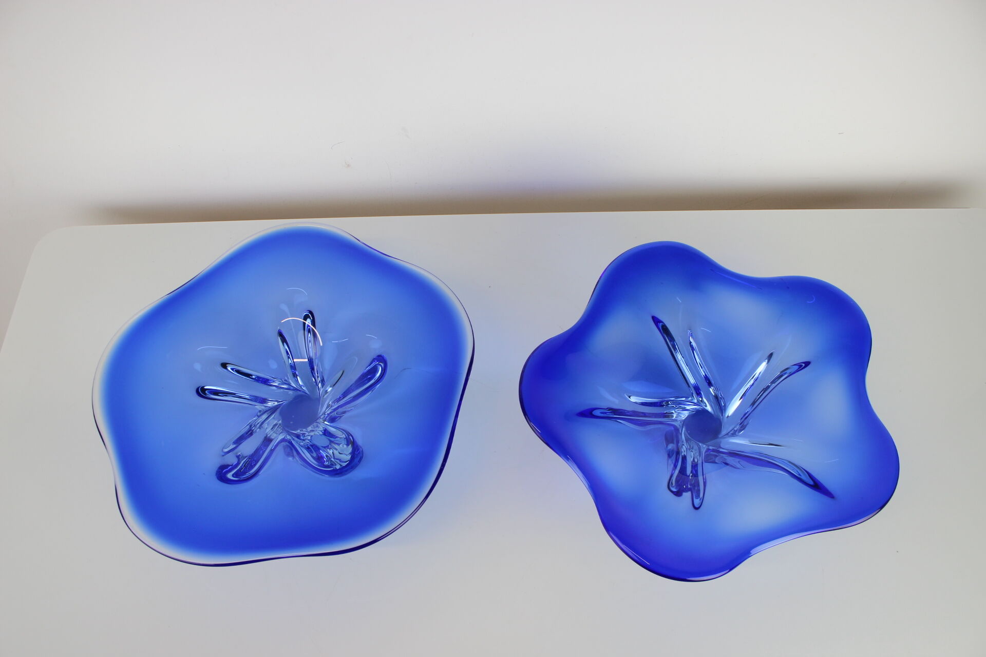 Set of 2 Art Glass Bowls by Josef Hospodka for Chribska Glassworks, 1960's