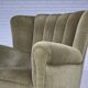 1960s, Danish relax armchair, original green furniture velour, beech wood.