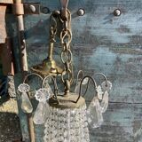 Bronze and crystal hot air balloon chandelier