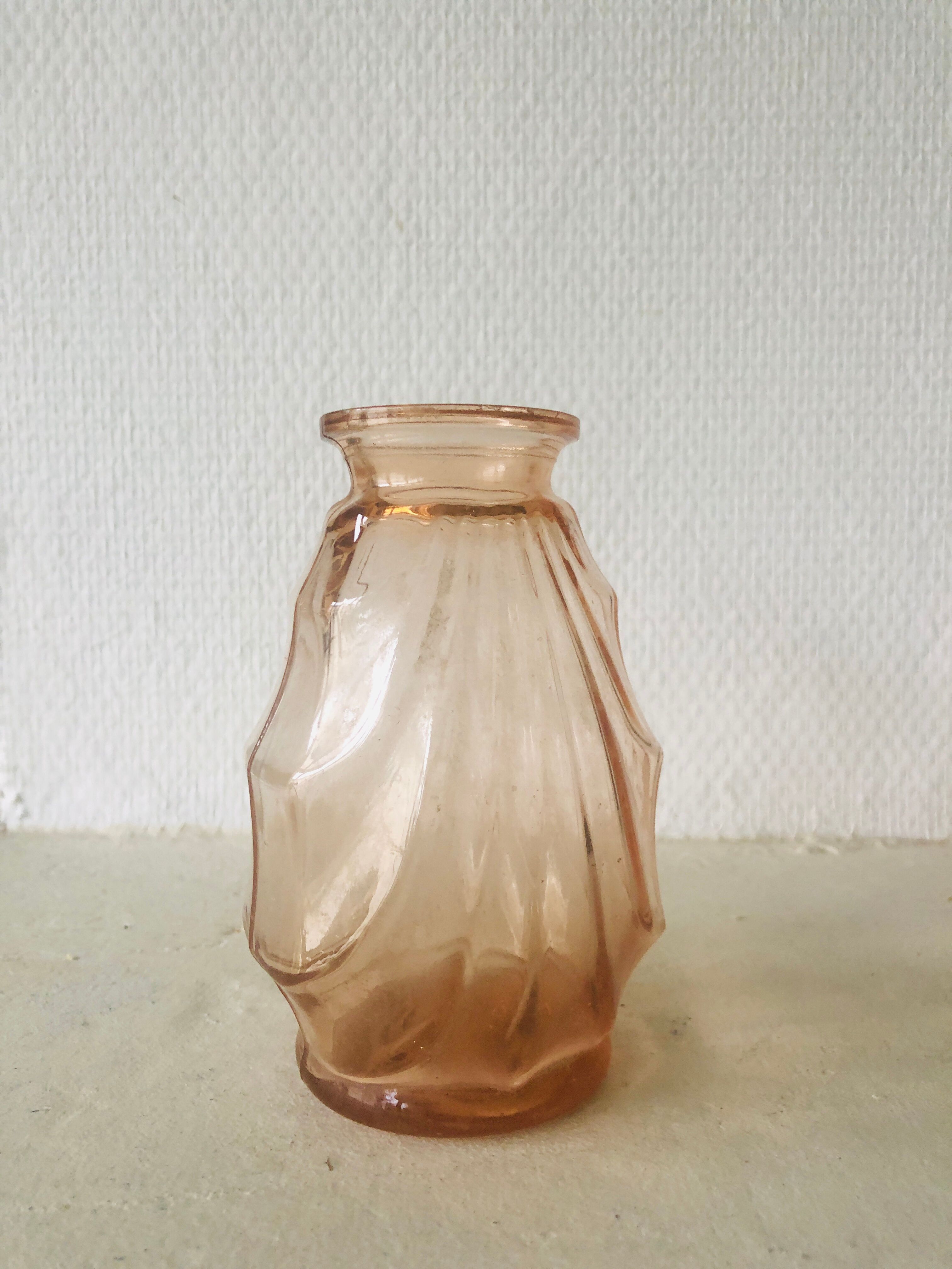 Vintage pink glass vase