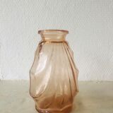 Vase vintage en verre rose