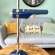 Retro Table Lamp from the 1970s: Articulated Arm, Swivel Shade, Electric Blue Enamel for space age d