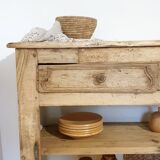 Ancien Buffet vaisselier bois brut