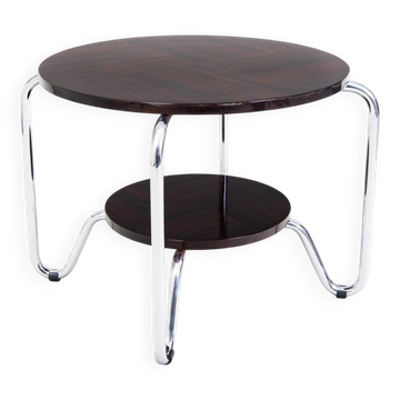Bauhaus Coffee Table in Chrome and Macassar from Kovona, 1950s