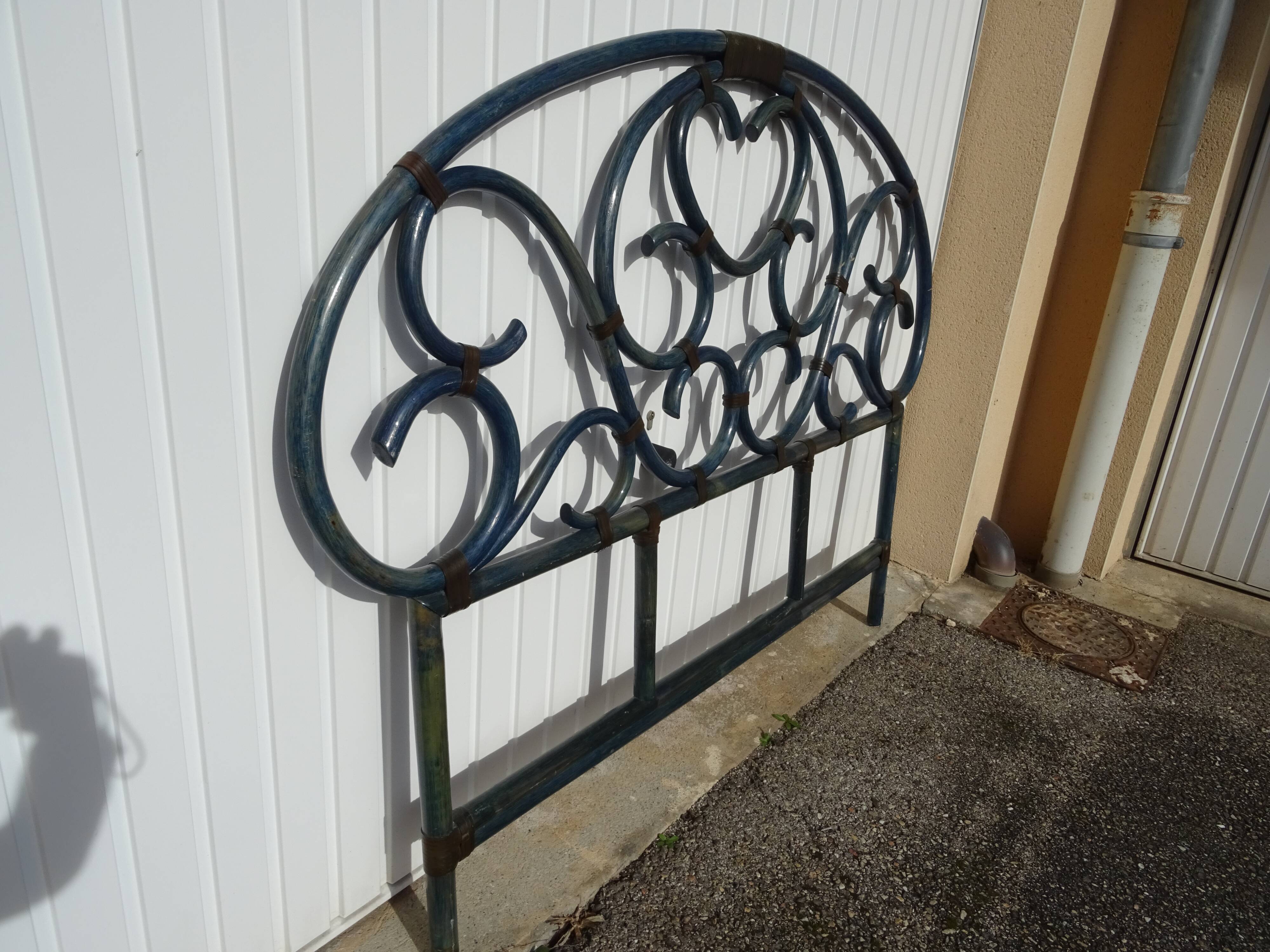 Tête de lit en rotin bambou vintage an 80