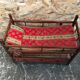 Old bunk bed doll wood + mattresses & cushions vintage fabric