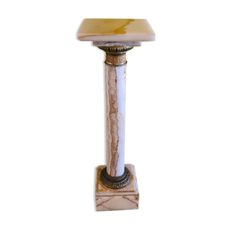 Antique Onyx Pedestal With Bronze Elements. from around 1880.