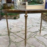 Bronze coffee table with marble top