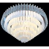 Trasparent-sandblasted triedro murano glass chandelier