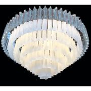 Trasparent-sandblasted triedro murano glass chandelier
