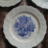 7 assiettes à dessert anciennes en Terre de fer 