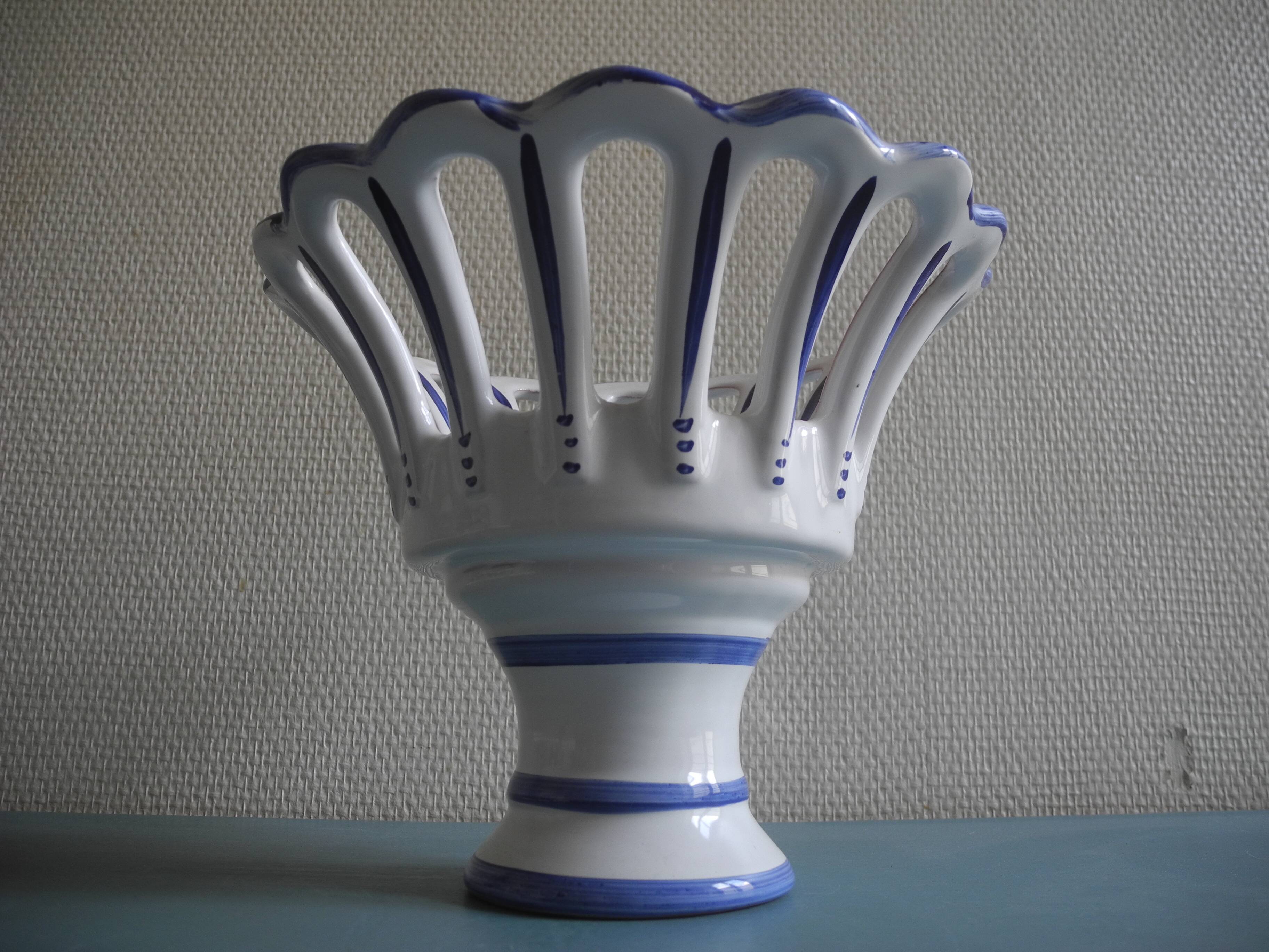 Vintage earthenware cup roullet renoleau charente antique faience cup