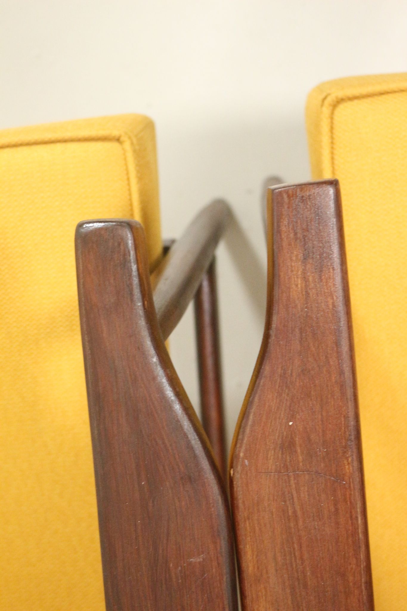 Pair of armchairs Henryk lily 300-190s 1970s yellow fabric