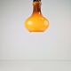 Vintage Scandinavian Drop Pendant Lamp in Brown Opal Glass and Chrome from Peill & Putzler, 1960s