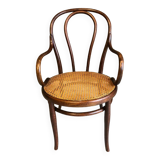 Thonet armchair in curved wood and canework, model n18