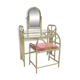 Gold metal dressing table and seat, Italy 1980