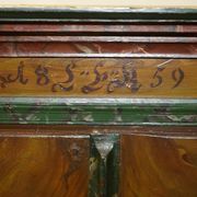 Armoire de mariage allemande peinte à la main, ancienne, 1829-1851