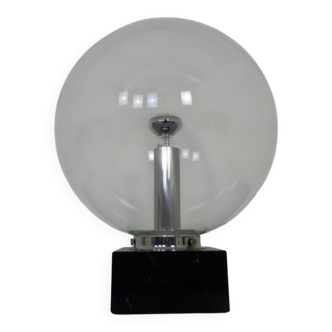 Large glass globe and marble table lamp from Erco, 1960s.