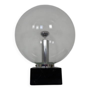 Large Glass Globe & Marble Table Lamp from Erco, 1960s