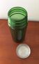 Old green glass jar original aluminum lid to screw
