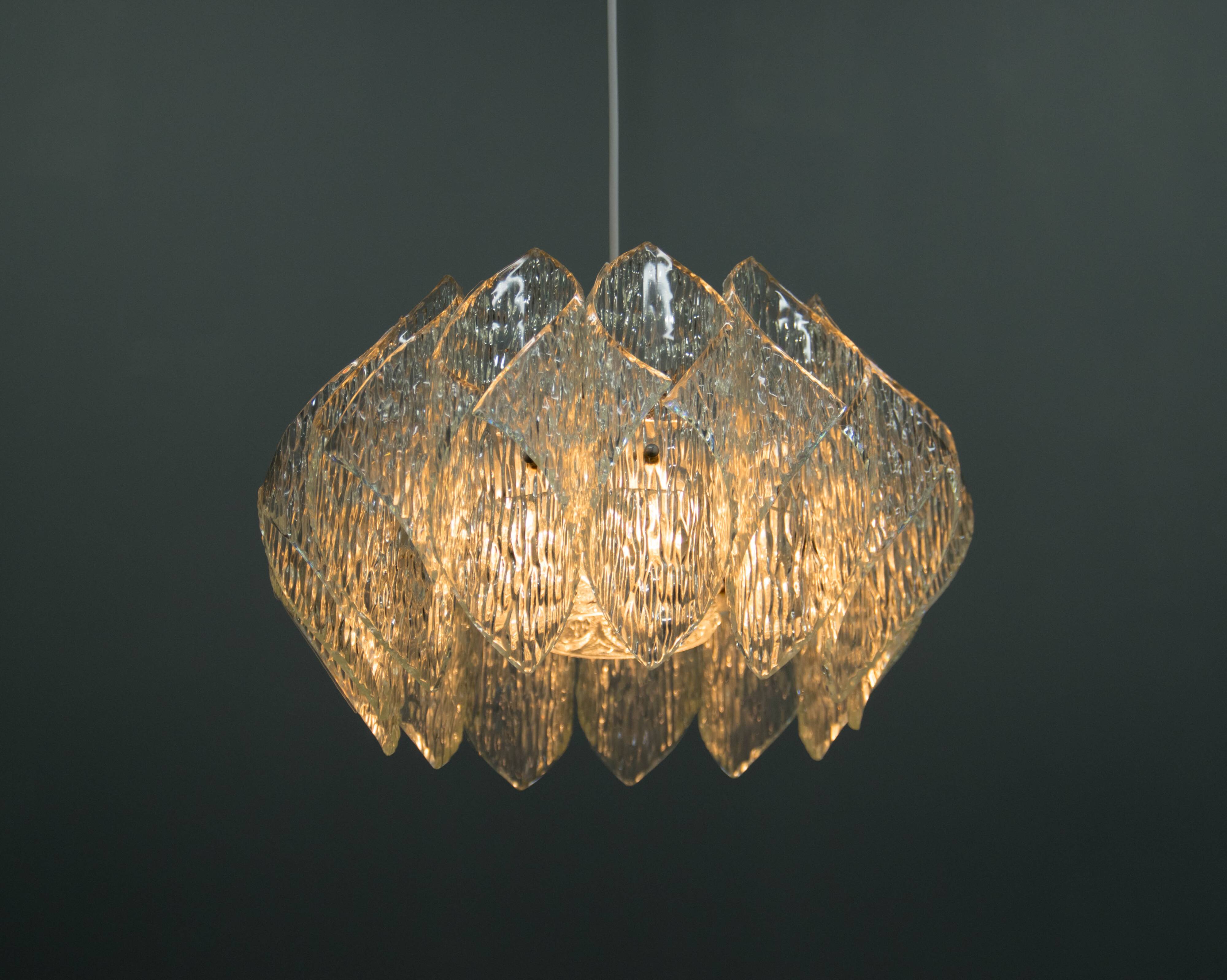 Mid-Century Resin and Glass Pendant, 1960s