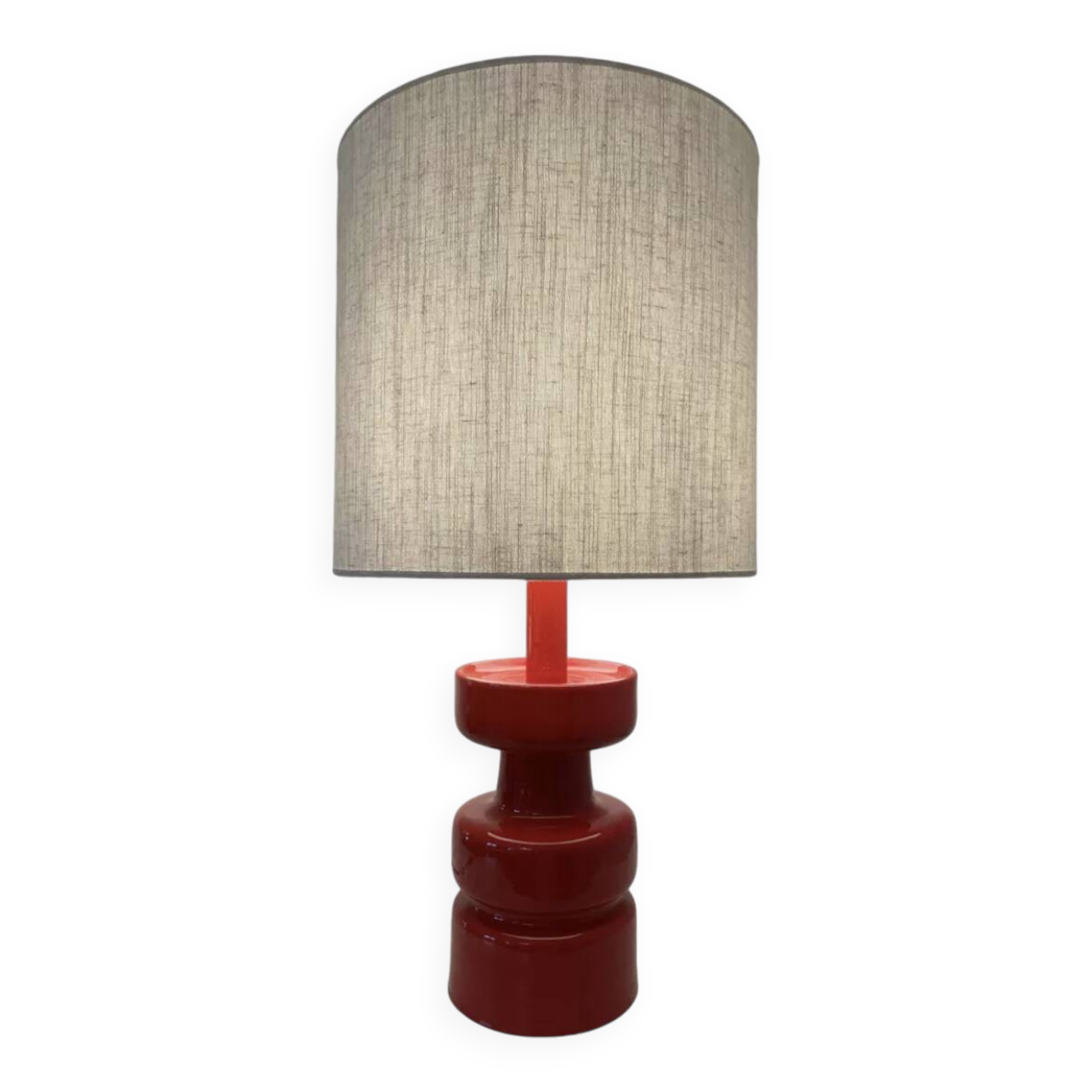 Mid-Century Modern Red Ceramic Table Lamp, 1960s
