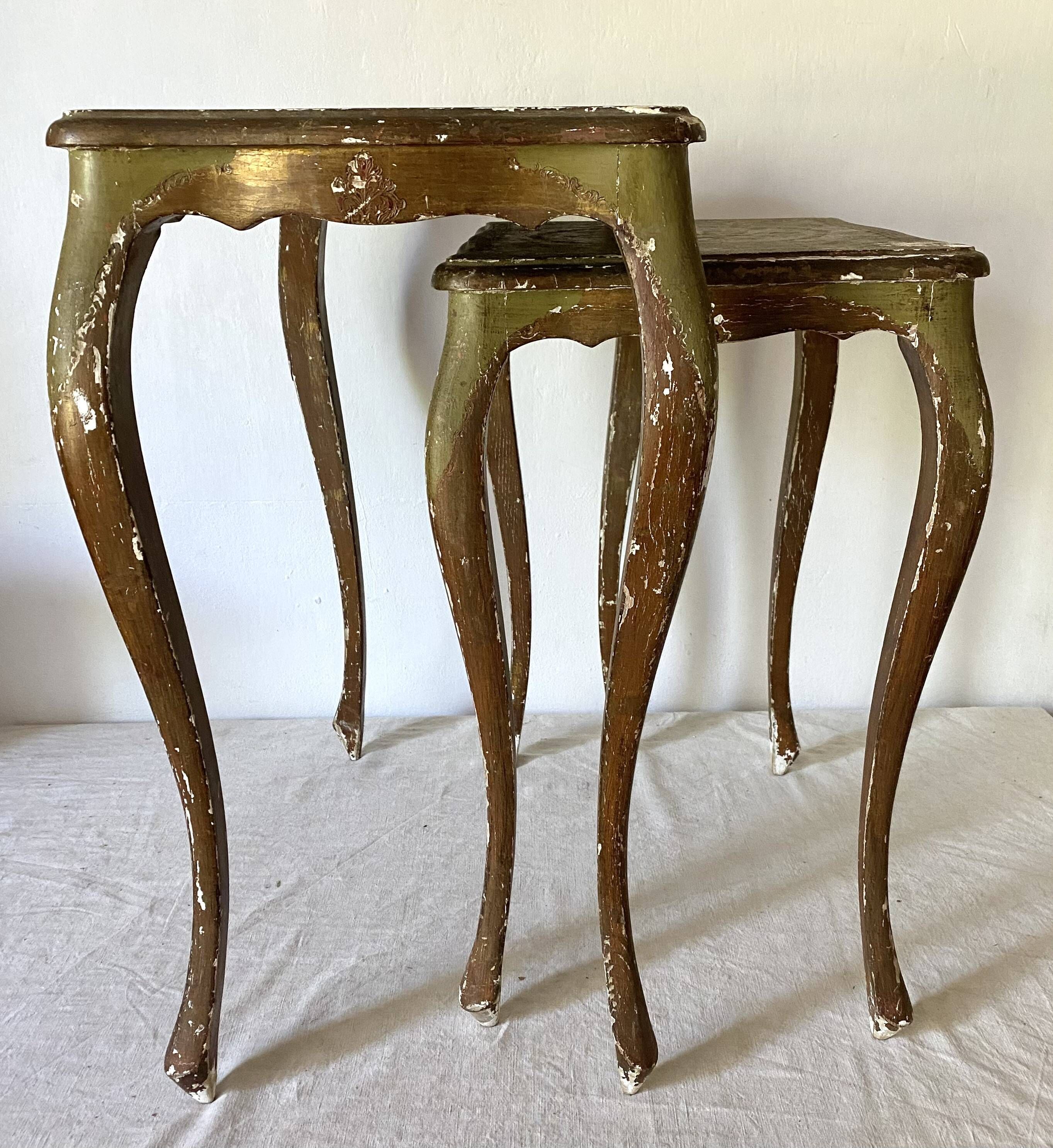 Nest of tables in Florentine style, Italy.