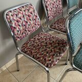 Set of 5 chrome chairs from the 1970s.