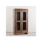 Blue patina glazed cabinet