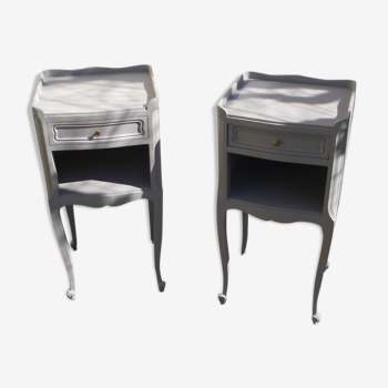 Pair of bedside tables in the style of Louis XV painted.
