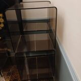 Smoked plexiglass cube shelf