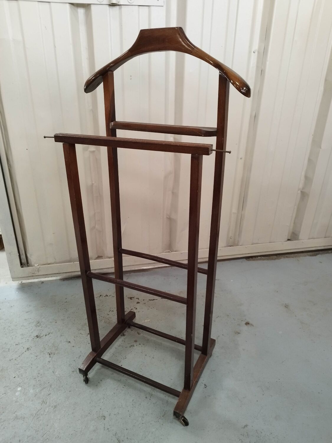 Wooden valet on wheels