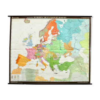 Carte de géographie allemande - Europe 17ème siècle