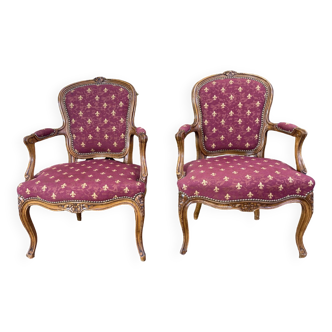 Paire de fauteuils louis XV