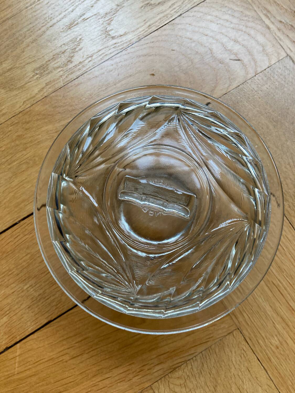 Art Deco molded glass sugar bowl