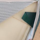 100% original et vintage (années 70) - Ensemble canapé Togo 4 à 5 personnes - Banquette 2 places, Banquette 1 place et angle 1 à 2 places en cuir vert forêt par Ligne Roset