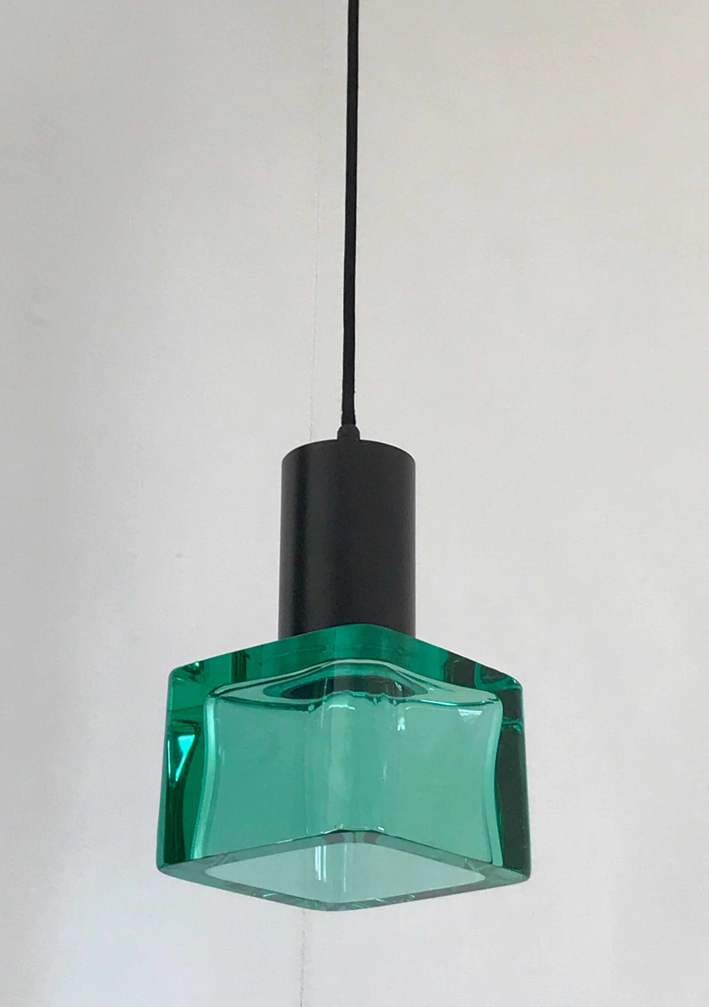 Flavio Poli pendant lamp for Seguso glass Murano, Italy 60s