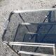 Rolling service silver metal and bluish glass