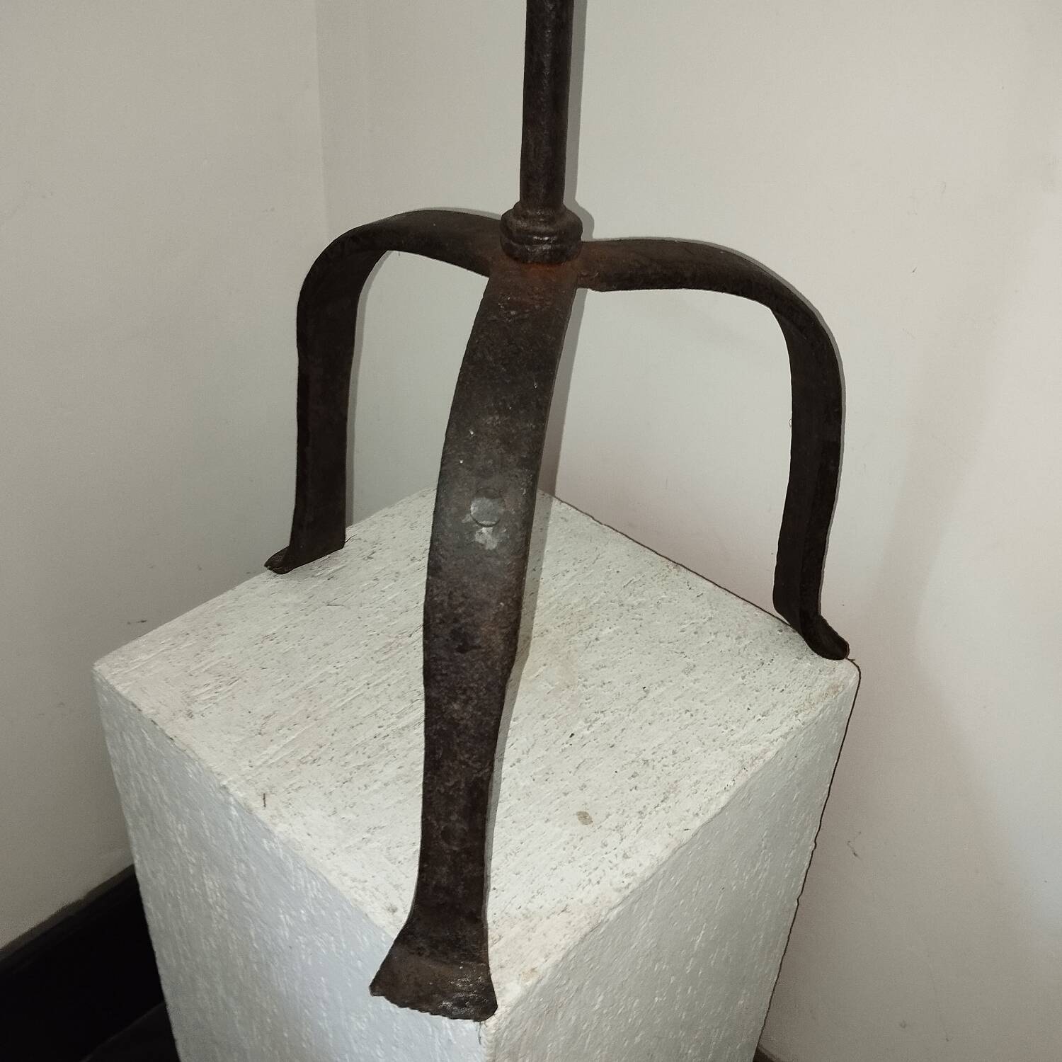 Wrought iron candle stick, 17th century