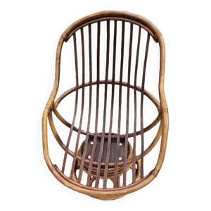 Fauteuil en rotin tournant - basculant