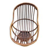 Fauteuil en rotin tournant et basculant