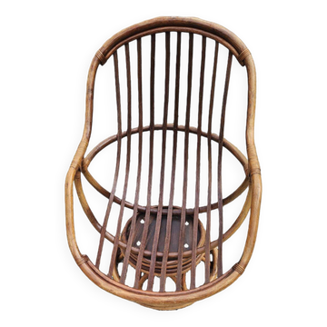 Rotating and rocking rattan armchair