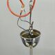 1940s Czechoslovak Art Deco Chandelier in Walnut Chrome and Glass