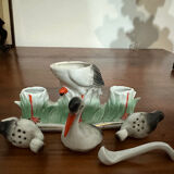 Saxon porcelain storks, condiment set