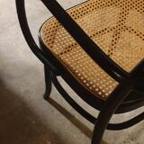 50/60 curved wooden cane armchair