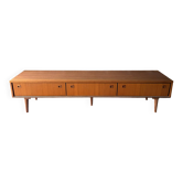 Vintage low Scandinavian sideboard in teak, 1970.