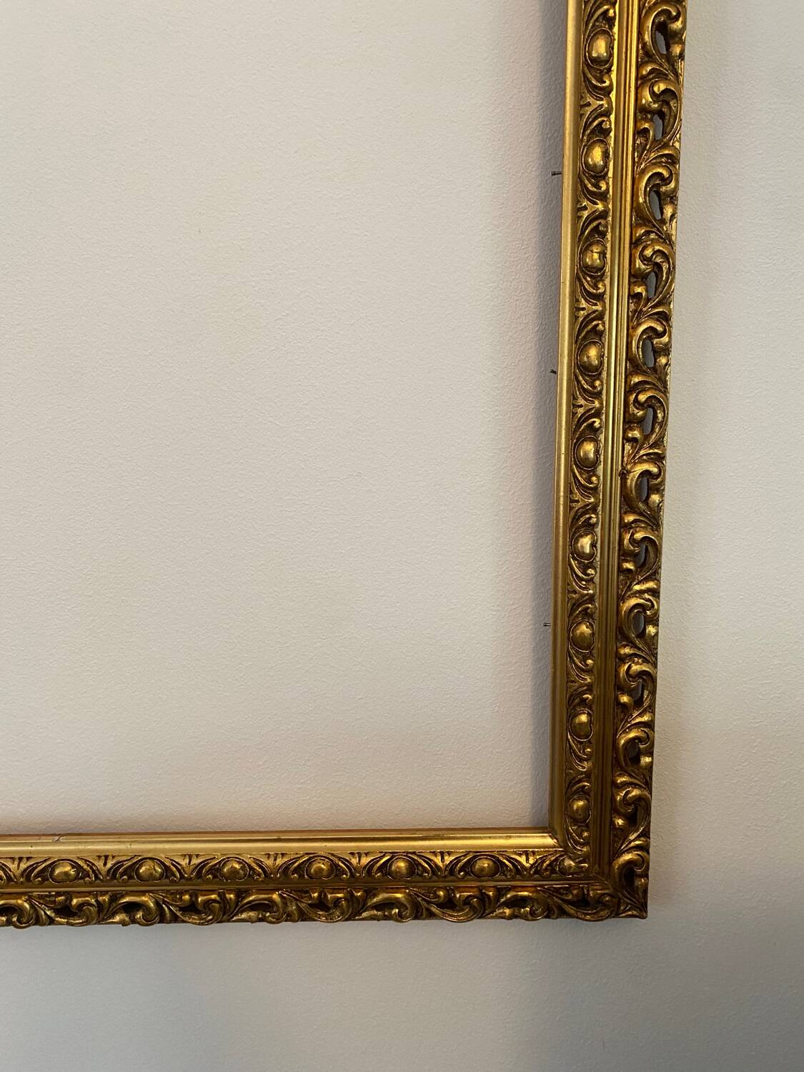 Old gilded carved wooden frame